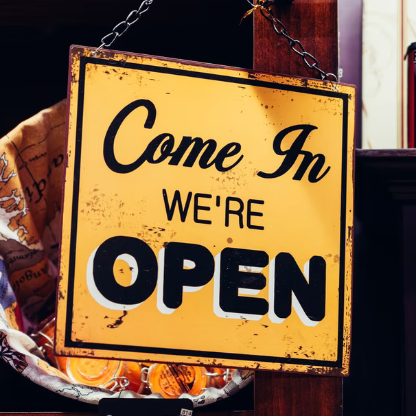 Open sign in window