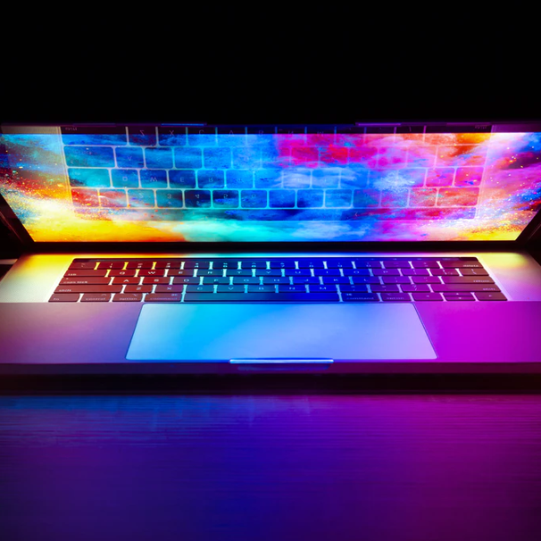 Colorful laptop screen