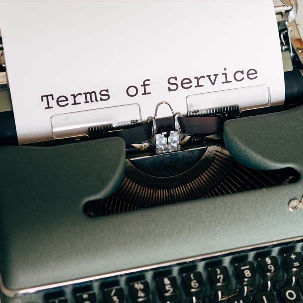 Typewritter writting terms of service